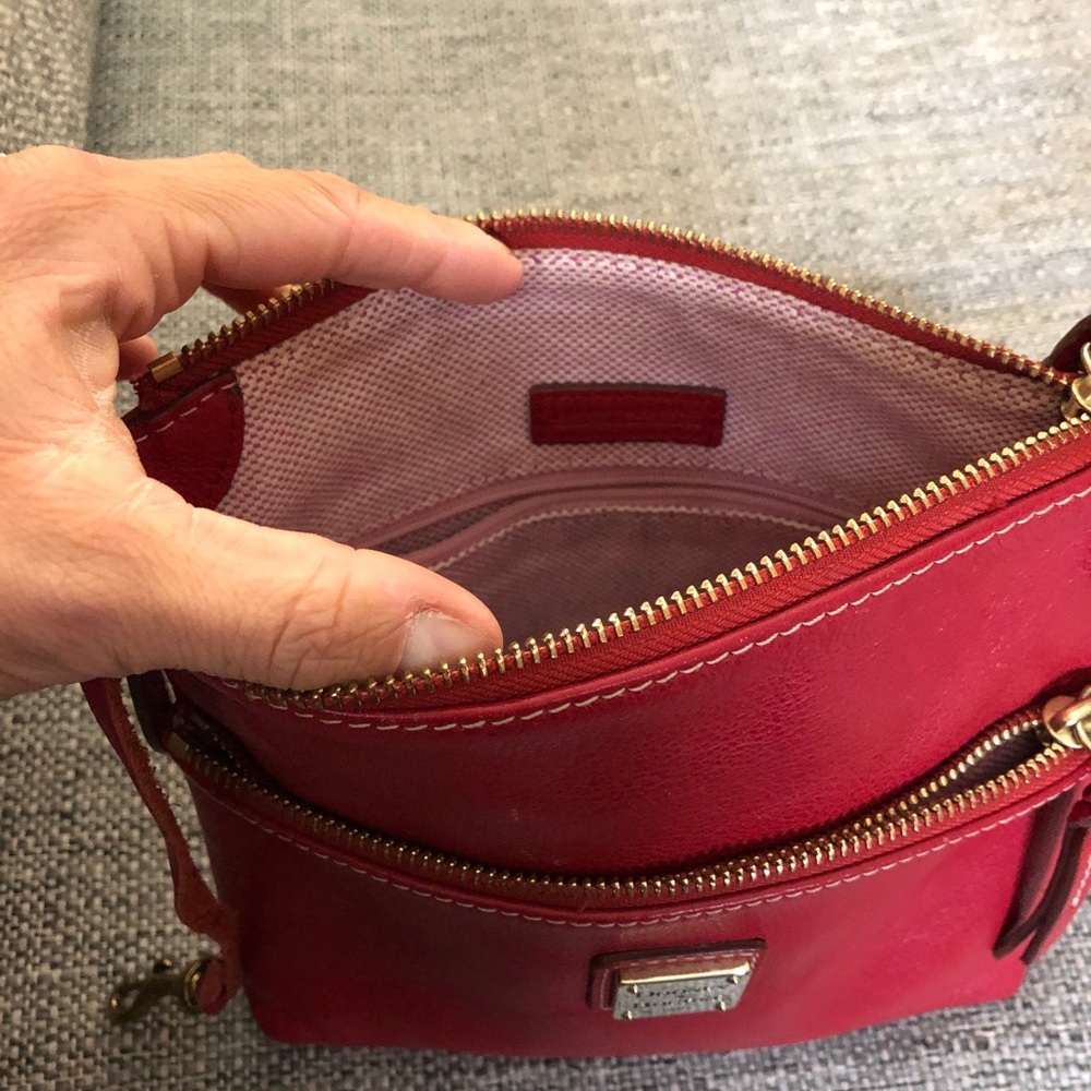 Dooney & Bourke Red Leather Crossbody Bag - Picture 3 of 4